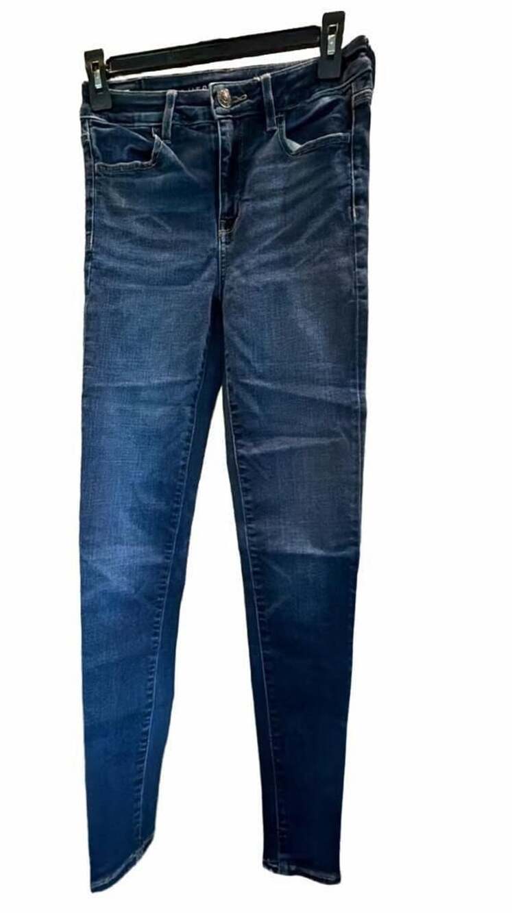 299 American Eagle Super Hi-Rise Stretch Dark Wash Skinny Jeans